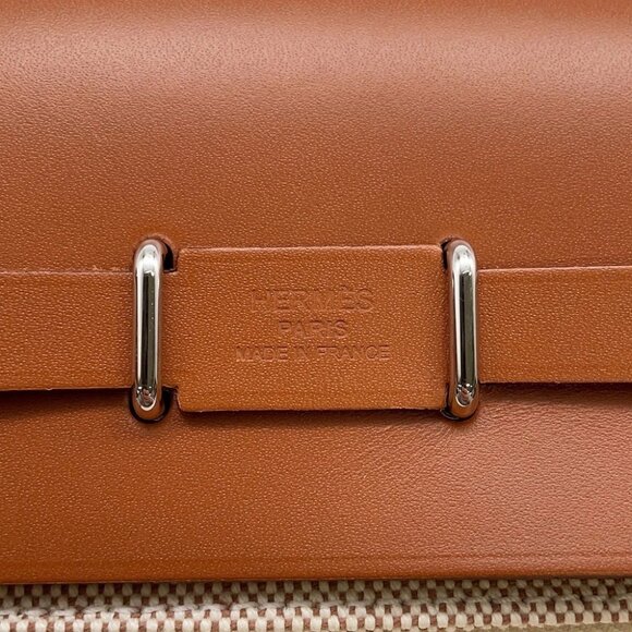 HERMES Herbag zip Size Mini Toile H/Vache Hunter Leather Fauve - Picture 4 of 8